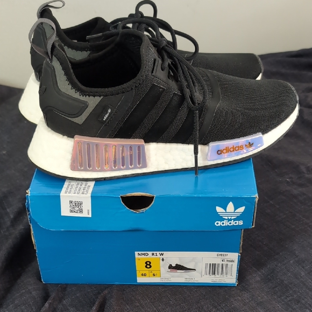 adidas Black NMD_R1 Sneakers with Iridescent Midsole Accents